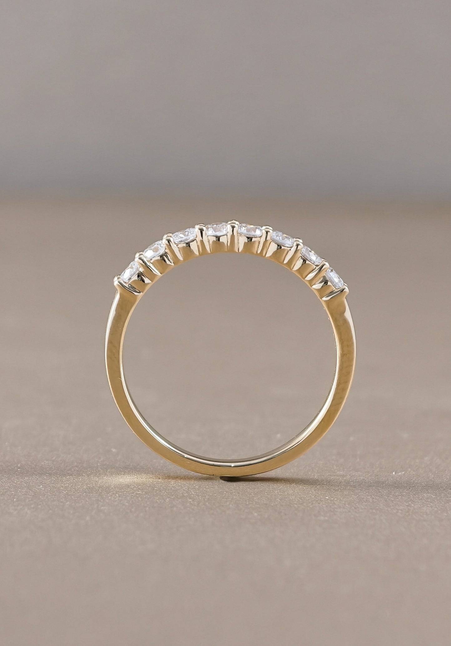 Round Cut Diamond Half Eternity Ring