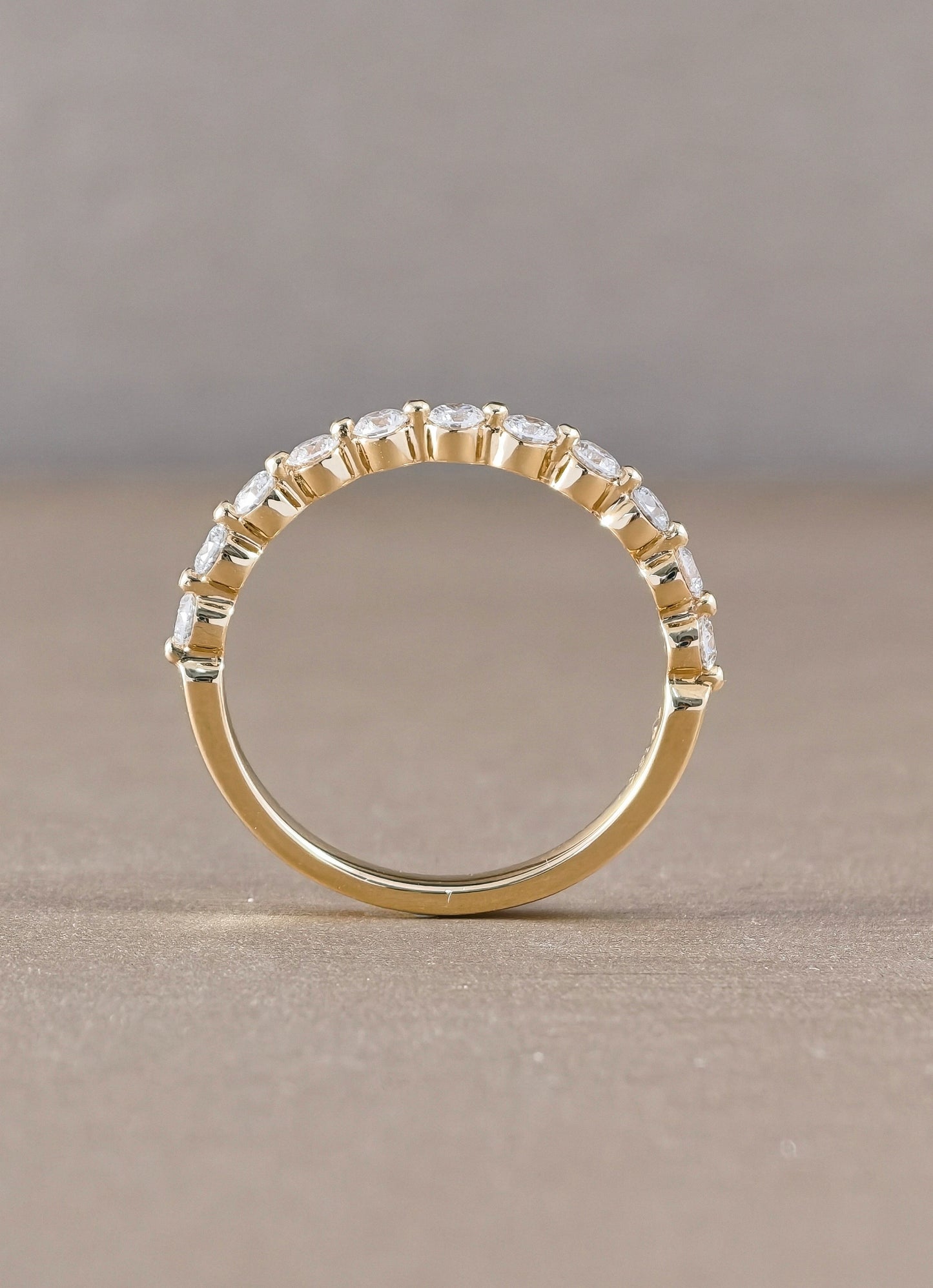 Round Cut Diamond Half Eternity Ring