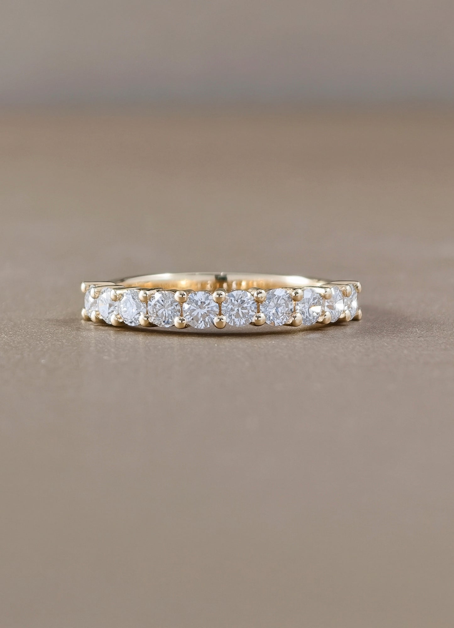 Round Cut Diamond Half Eternity Ring