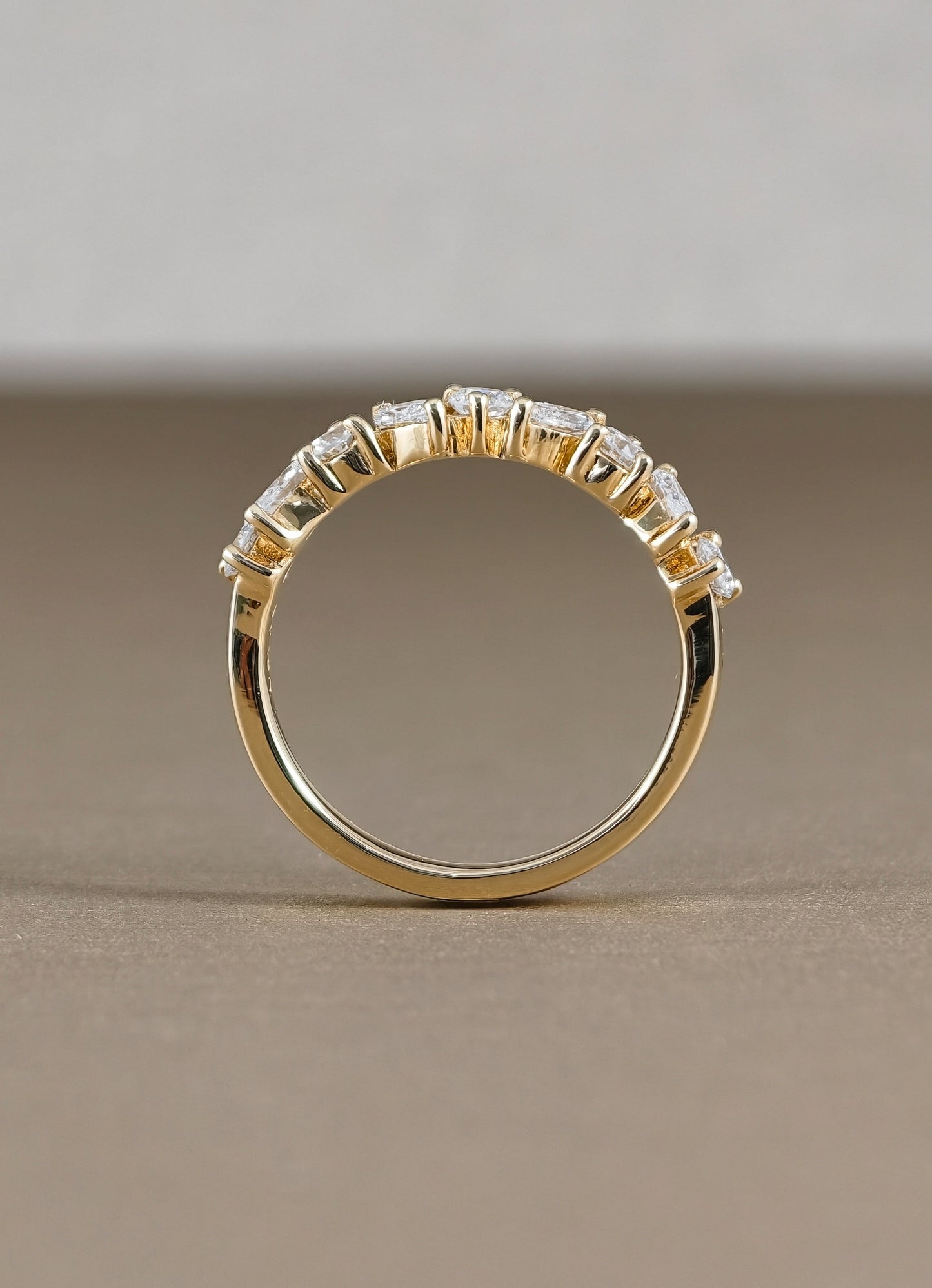 Mixed Fancy Cut Diamond Half Eternity Ring