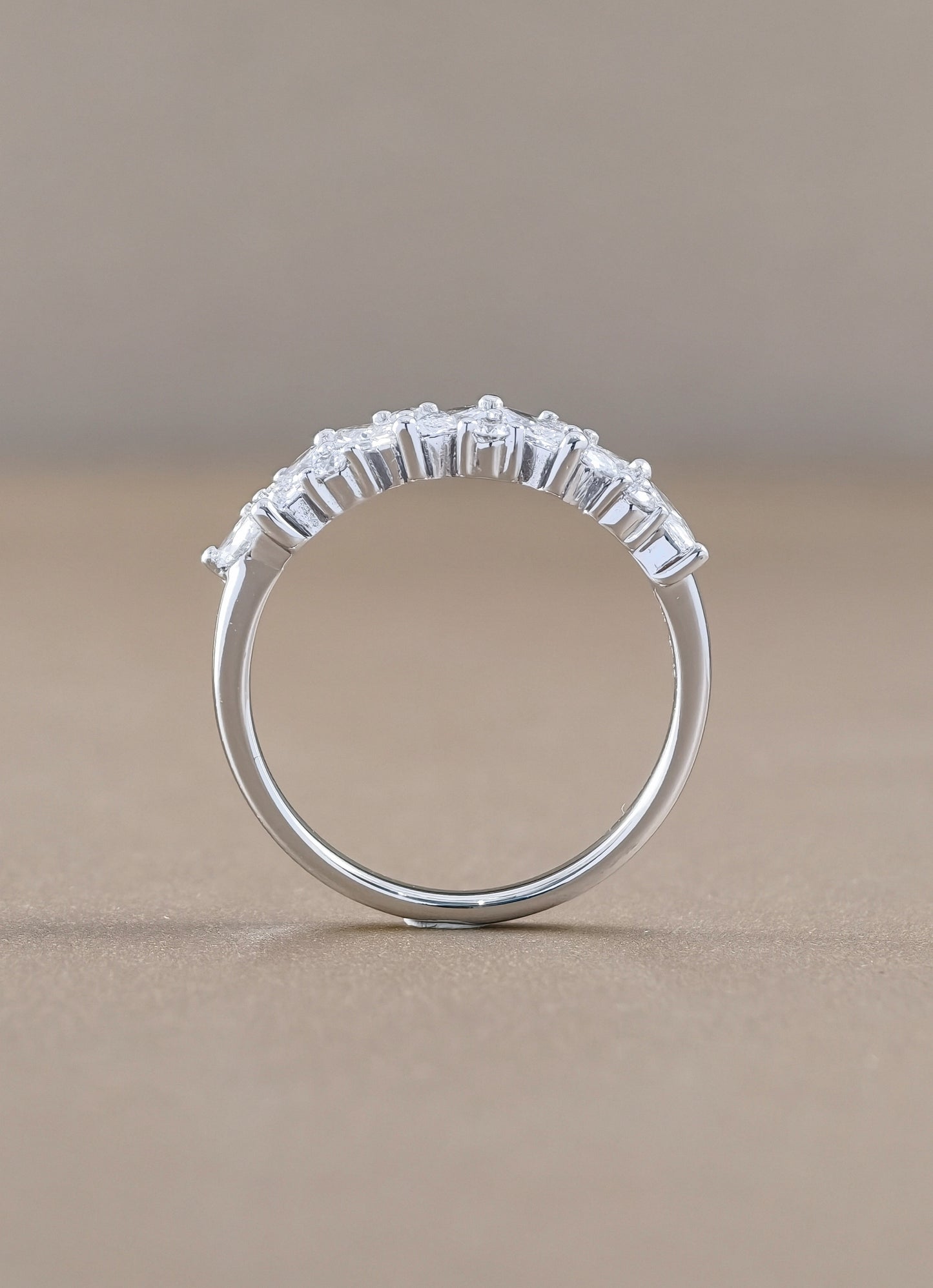 Mixed Fancy Cut Diamond Half Eternity Ring