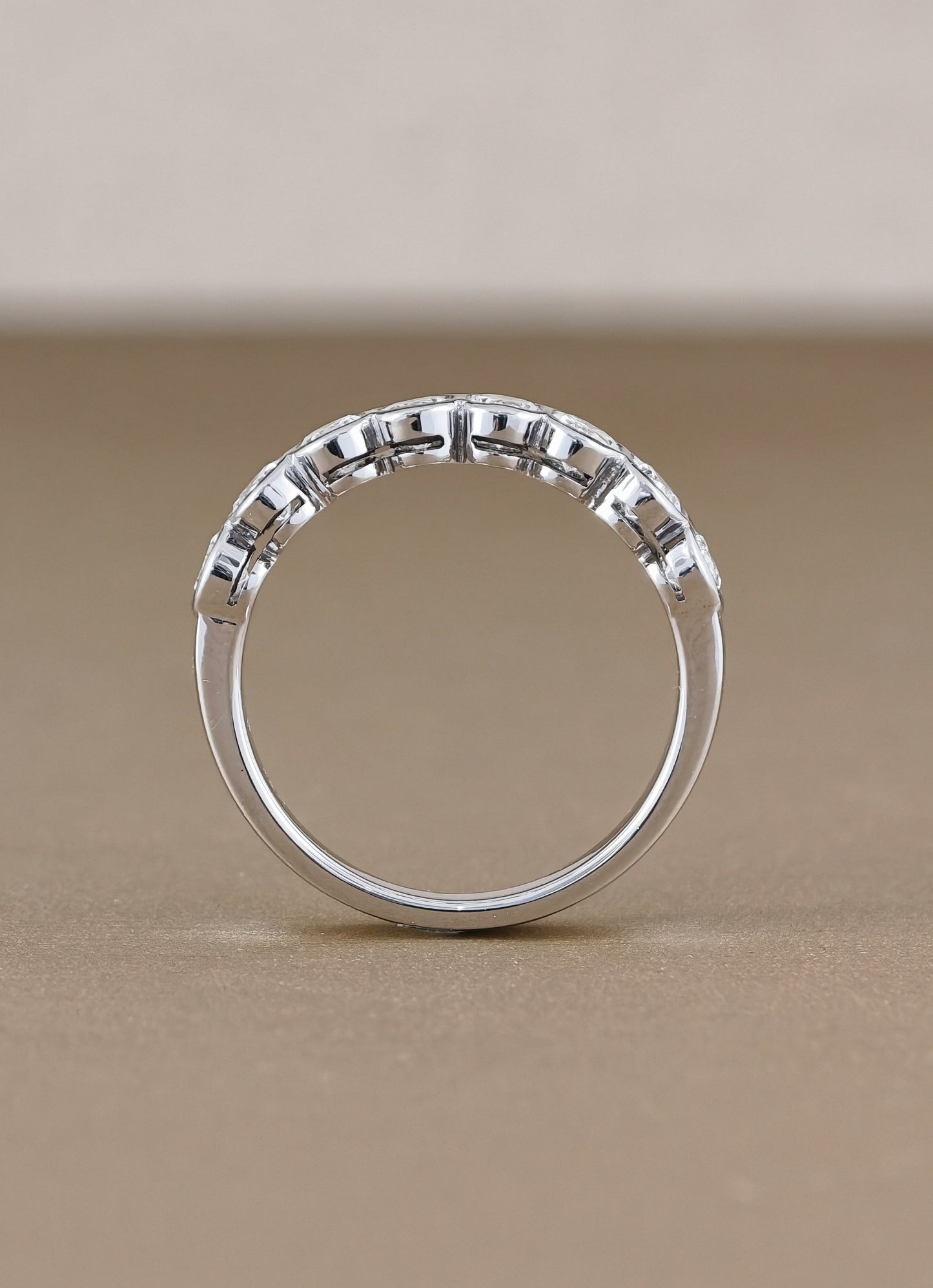 Oval Bezel Half Eternity Lab Grown Diamond Ring
