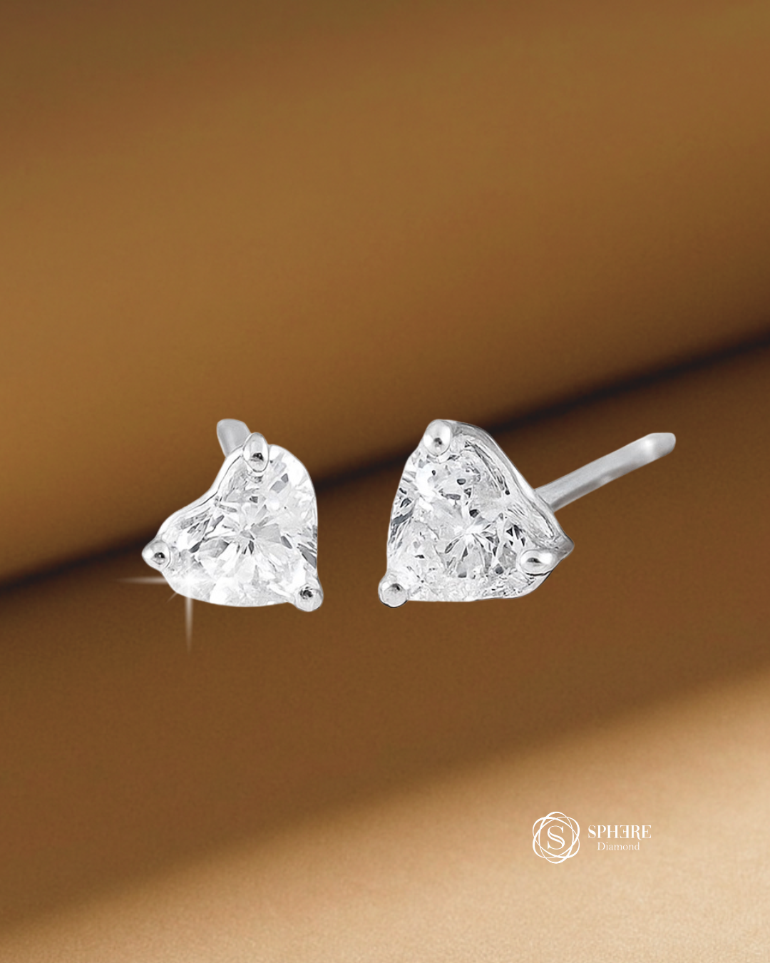Heart Cut Diamond Stud Earring