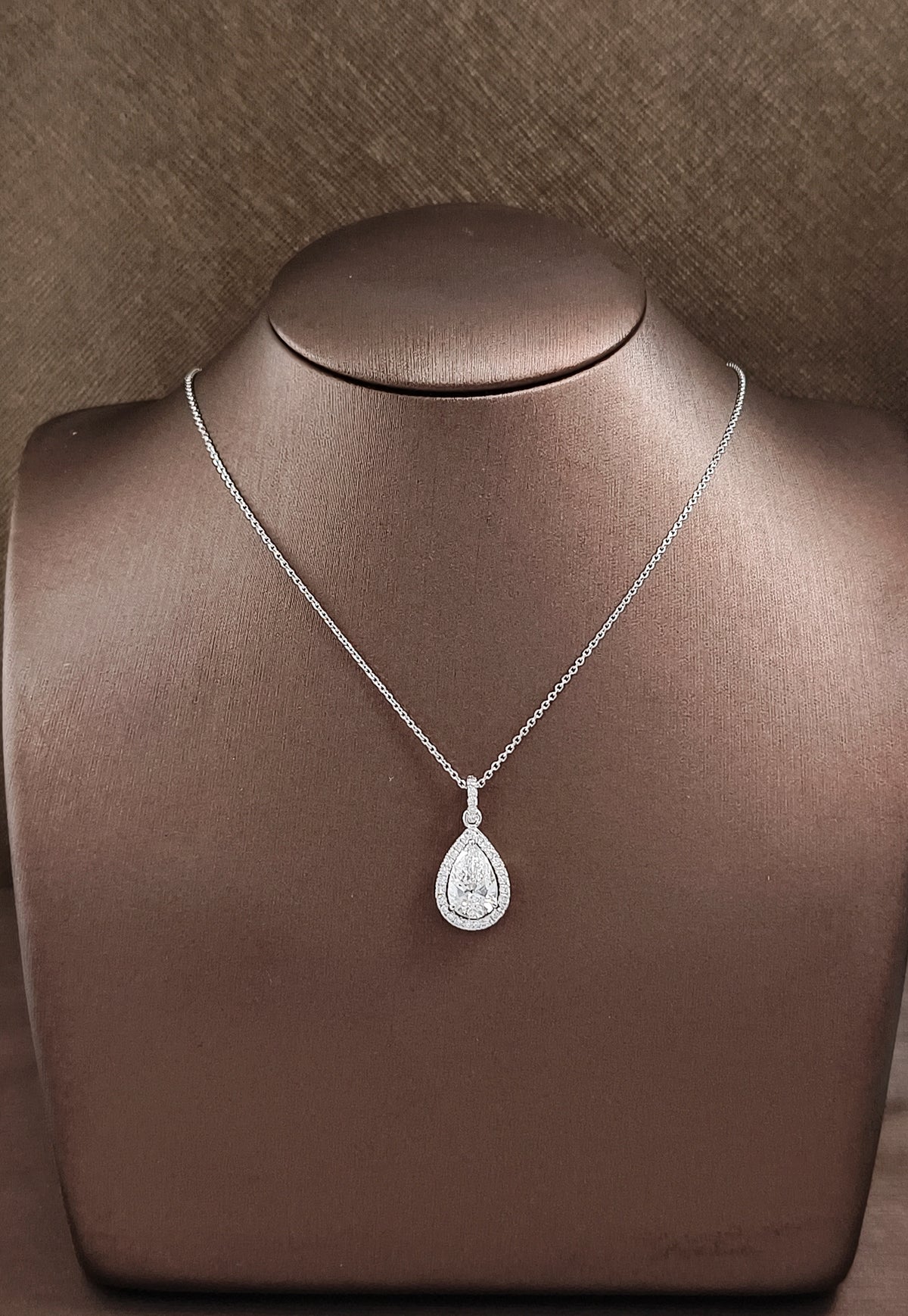Pear Cut Lab Grown Diamond Pendant Necklace
