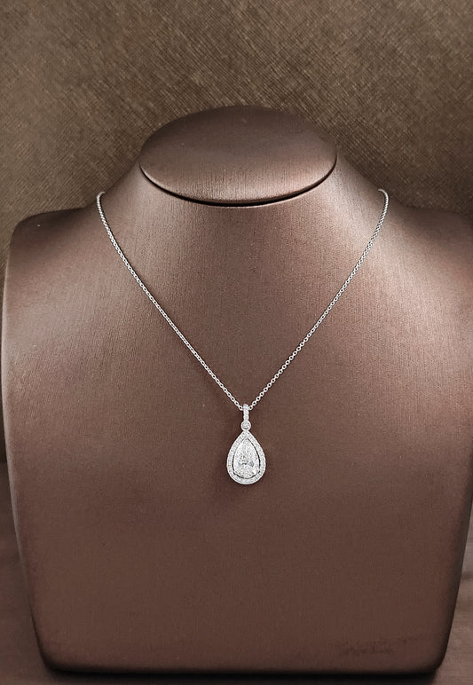 Pear Cut Lab Grown Diamond Pendant Necklace