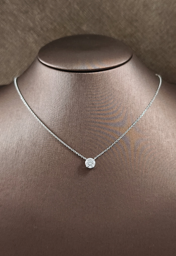 Floating Round cut Diamond Pendant Necklace