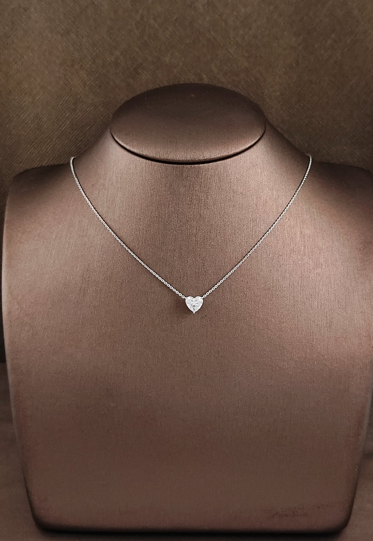 Floating Heart Cut Lab Grown Diamond Solitaire Pendant