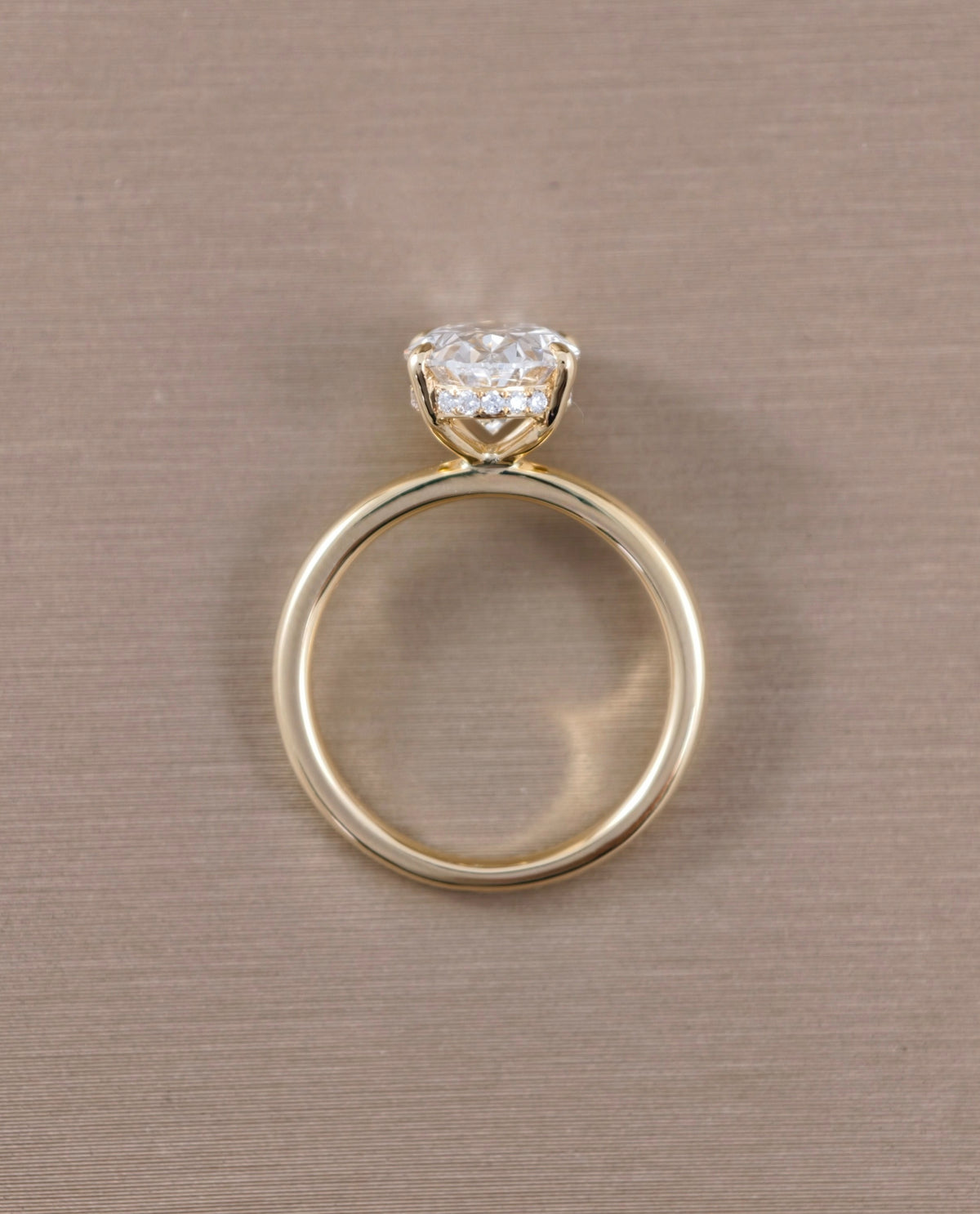 Oval Solitaire Lab Grown Diamond Engagement Ring in Yellow Gold