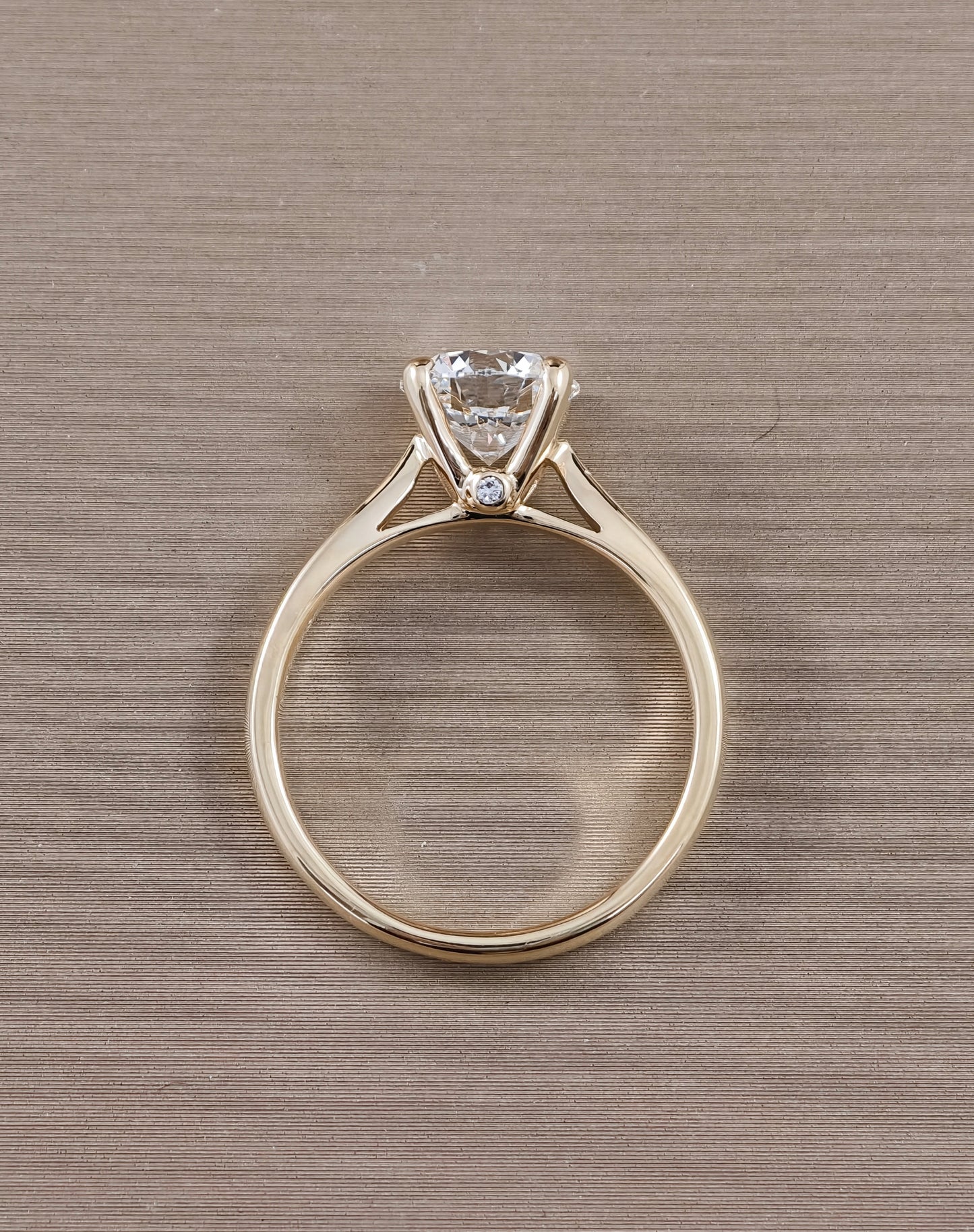 V Solitaire Round Lab Grown Diamond Engagement Ring with Hidden Side Diamond | IGI Certified (Copy)
