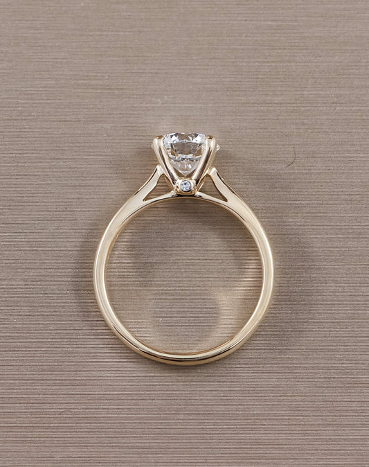 V Solitaire Round Lab Grown Diamond Engagement Ring with Hidden Side Diamond | IGI Certified (Copy)