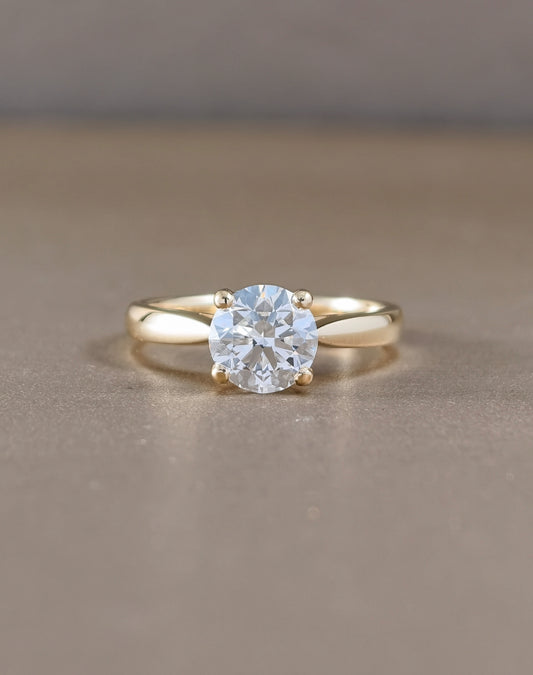 V Solitaire Round Lab Grown Diamond Engagement Ring with Hidden Side Diamond | IGI Certified (Copy)