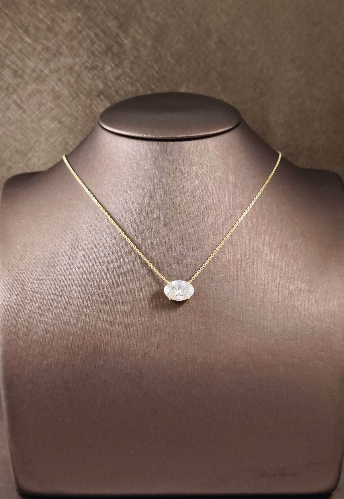 Oval Cut Lab Grown Diamond Solitaire Pendant