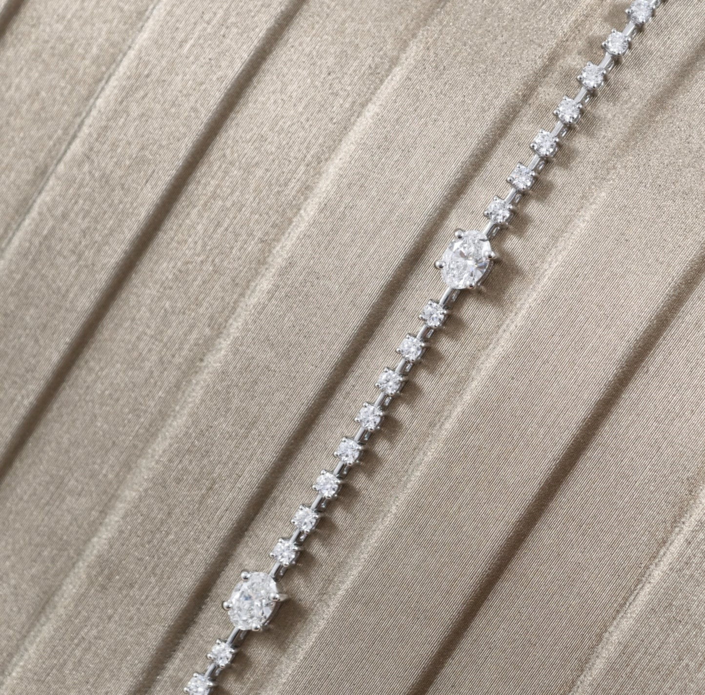Oval Lab Grown Diamond Tennis Bracelet worn on wrist Sphere Diamond Bangkok