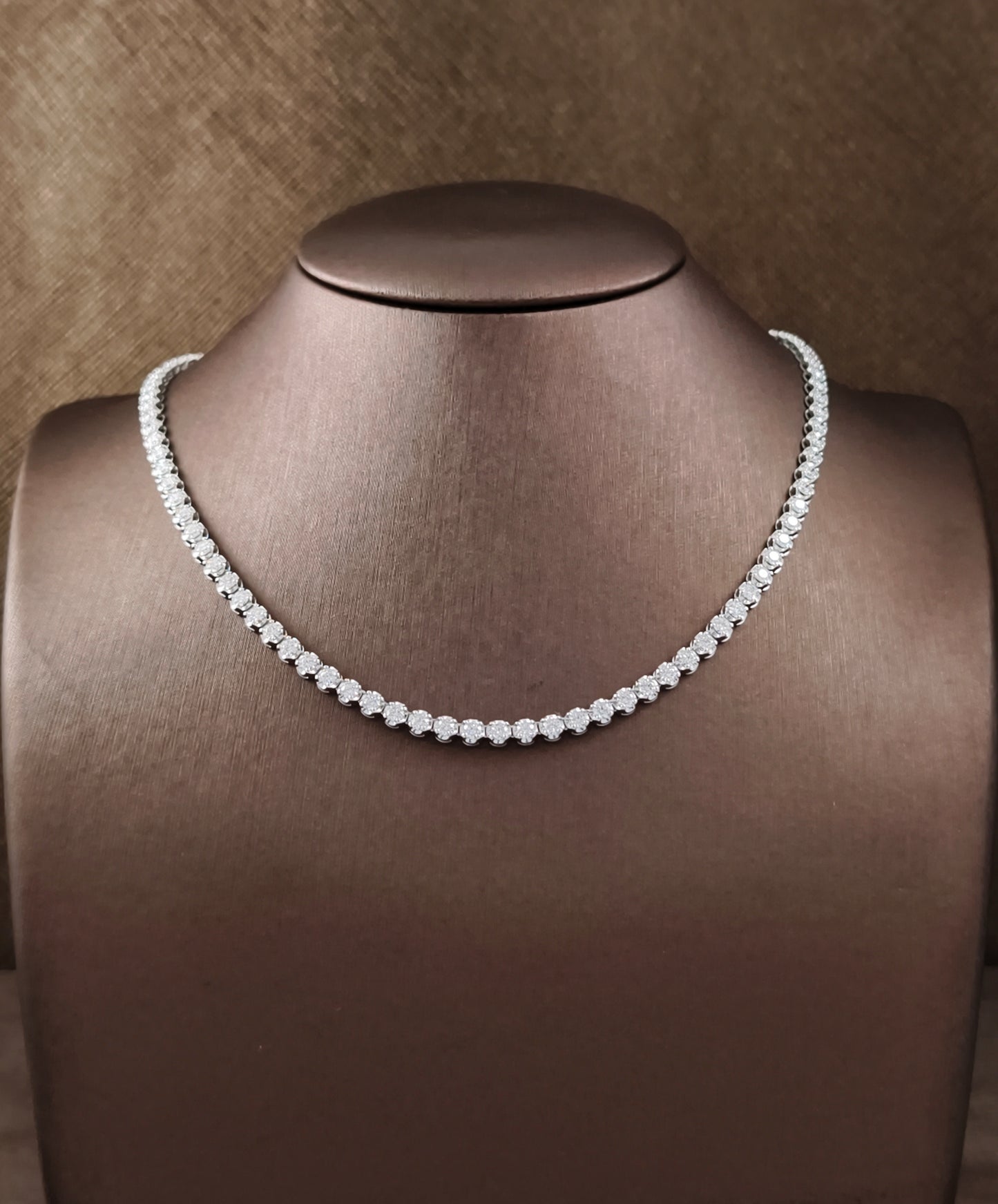 Round Cut Lab Grown Diamond Tennis Necklace | Sphere Diamond Bangkok Thailand
