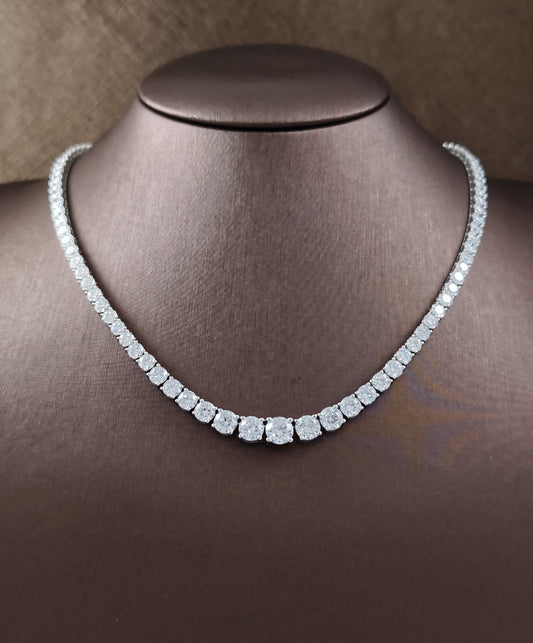 Lumière Round Cut Lab Grown Diamond Tennis Necklace Sphere Diamond Bangkok
