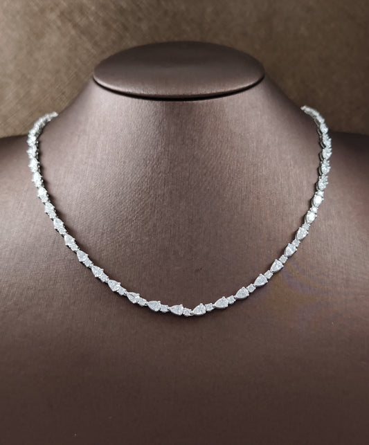 Pear Alternate Round Lab Grown Diamond  Necklace | Luxury Diamond Necklace | Sphere Diamond Bangkok Thailand