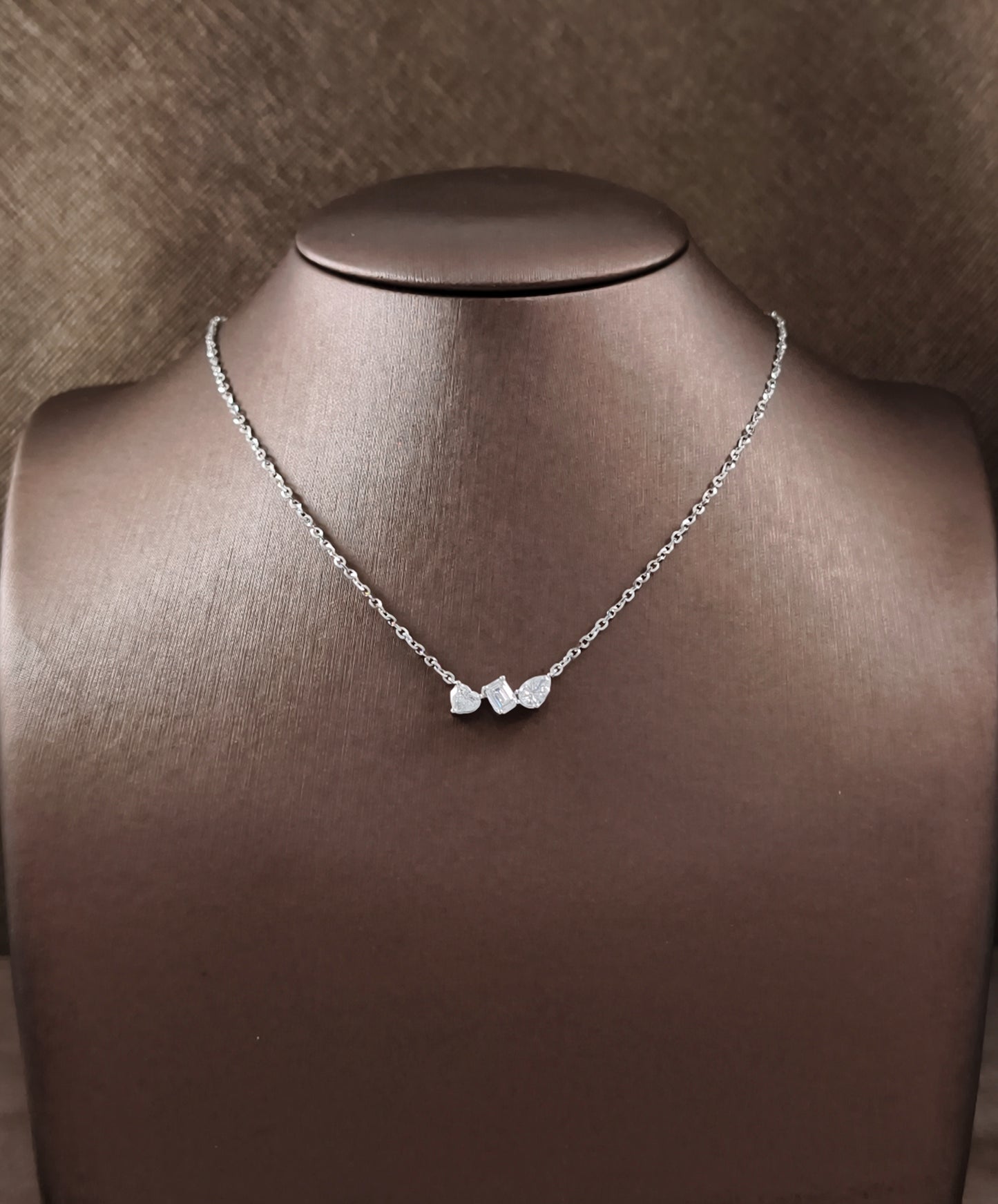 Heart Emerald and Pear Lab Grown Diamond Pendant Bangkok Thailand