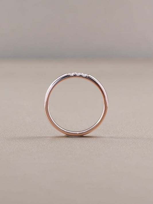 Roselle Petite Round Lab Grown Diamond Half Eternity Ring in Pink Gold