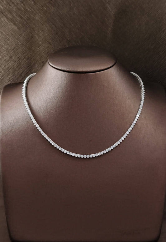 Three Prong  Round cut lab grown Diamond Drop Necklace | Luxury Diamond Necklace | Sphere Diamond Bangkok Thailand