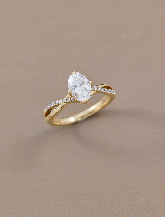 Oval Tulip Infinity Lab Grown Diamond Engagement Ring | IGI Certified