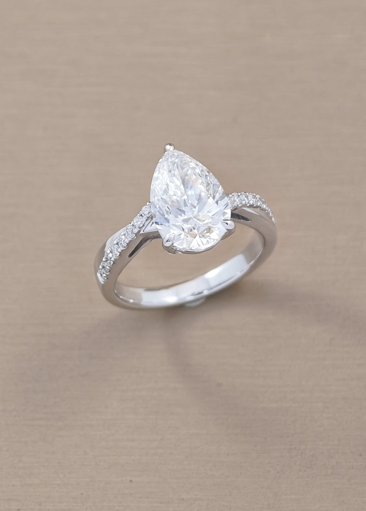 pear cut diamond ring white gold 