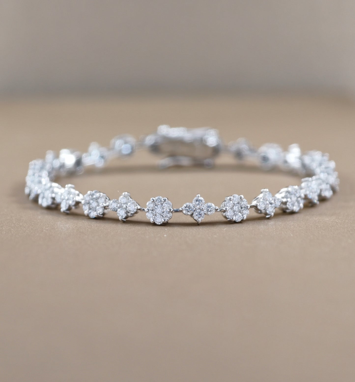 Floral Cluster Lab Grown Diamond Bracelet close up Sphere Diamond Bangkok
