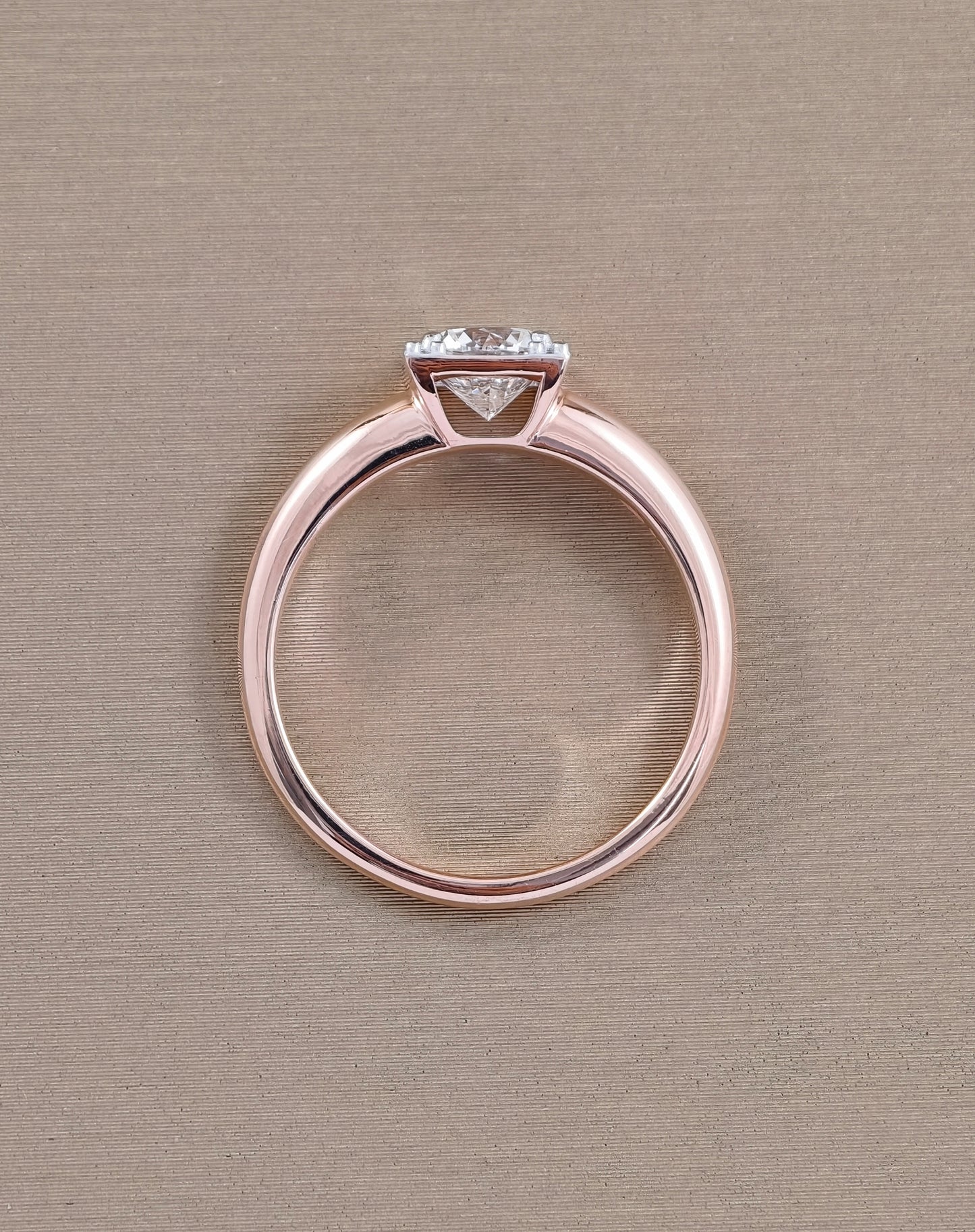 Pink Gold Round Brilliant Lab Grown Diamond Solitaire Engagement Ring Bangkok Thailand