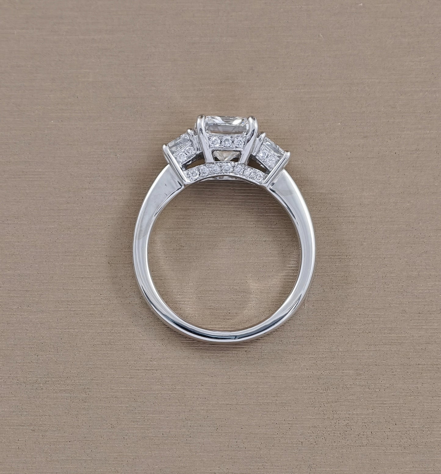 Célina Cushion Cut Three-Stone Lab Grown Diamond Engagement Ring