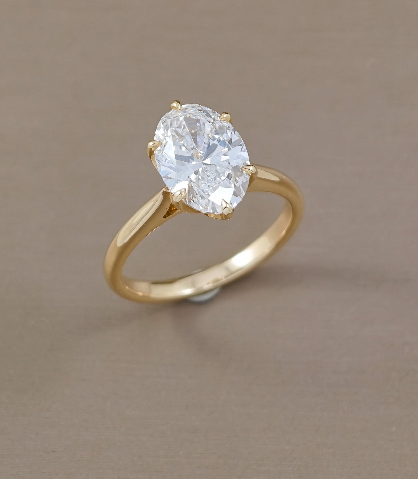 six prong tulip engagement ring yellow gold 