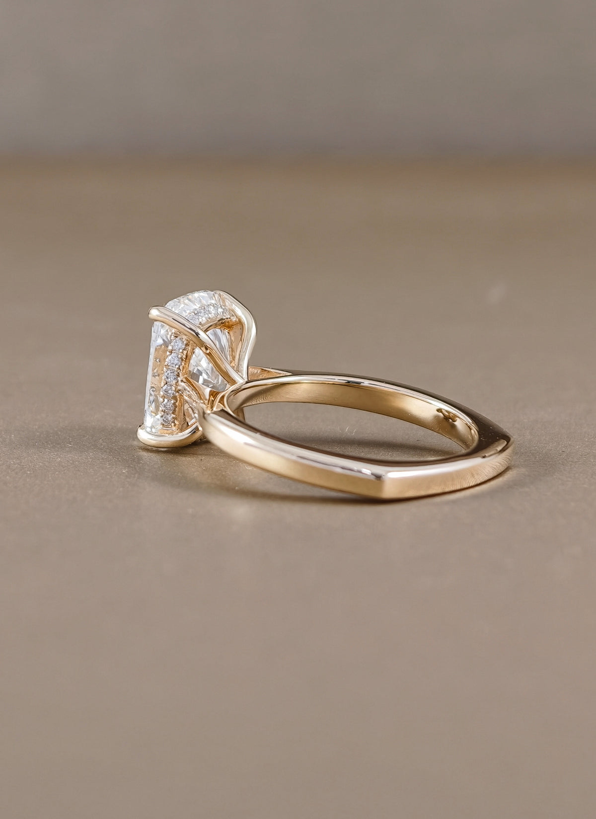 A yellow gold ring  engagement ring 