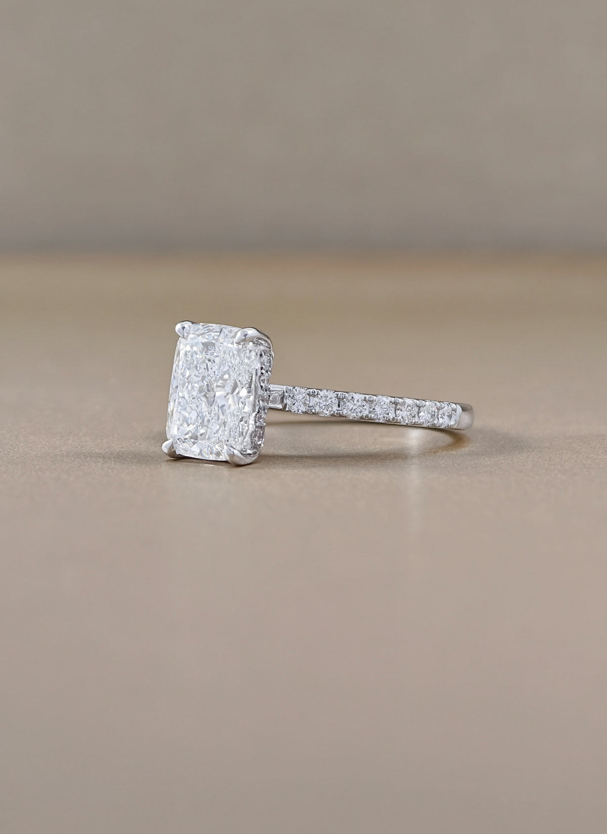 cushion cut pave Engagement Ring 