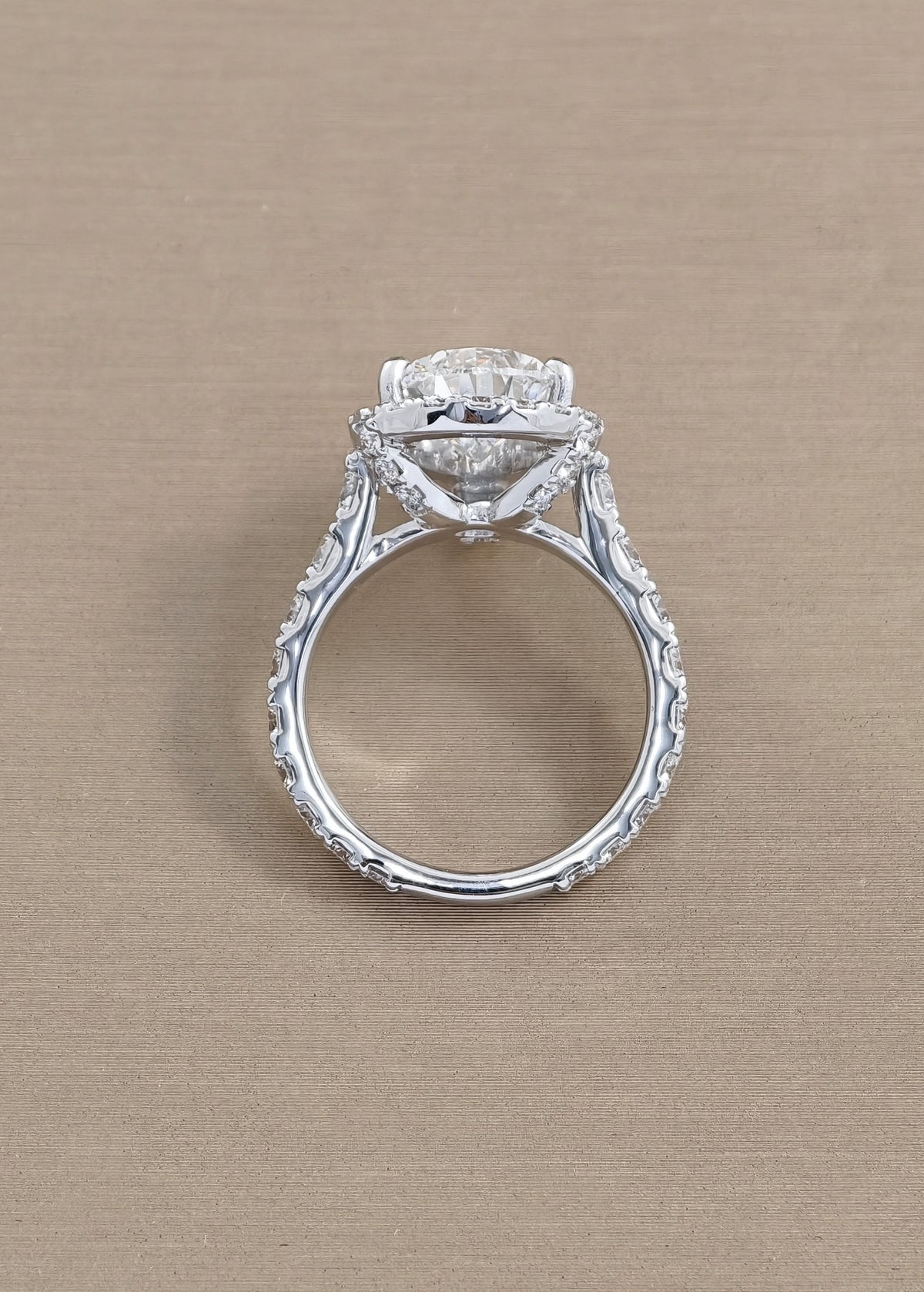 pear shape halo style pave Diamond Band lab grown  Engagement Ring | IGI Certified