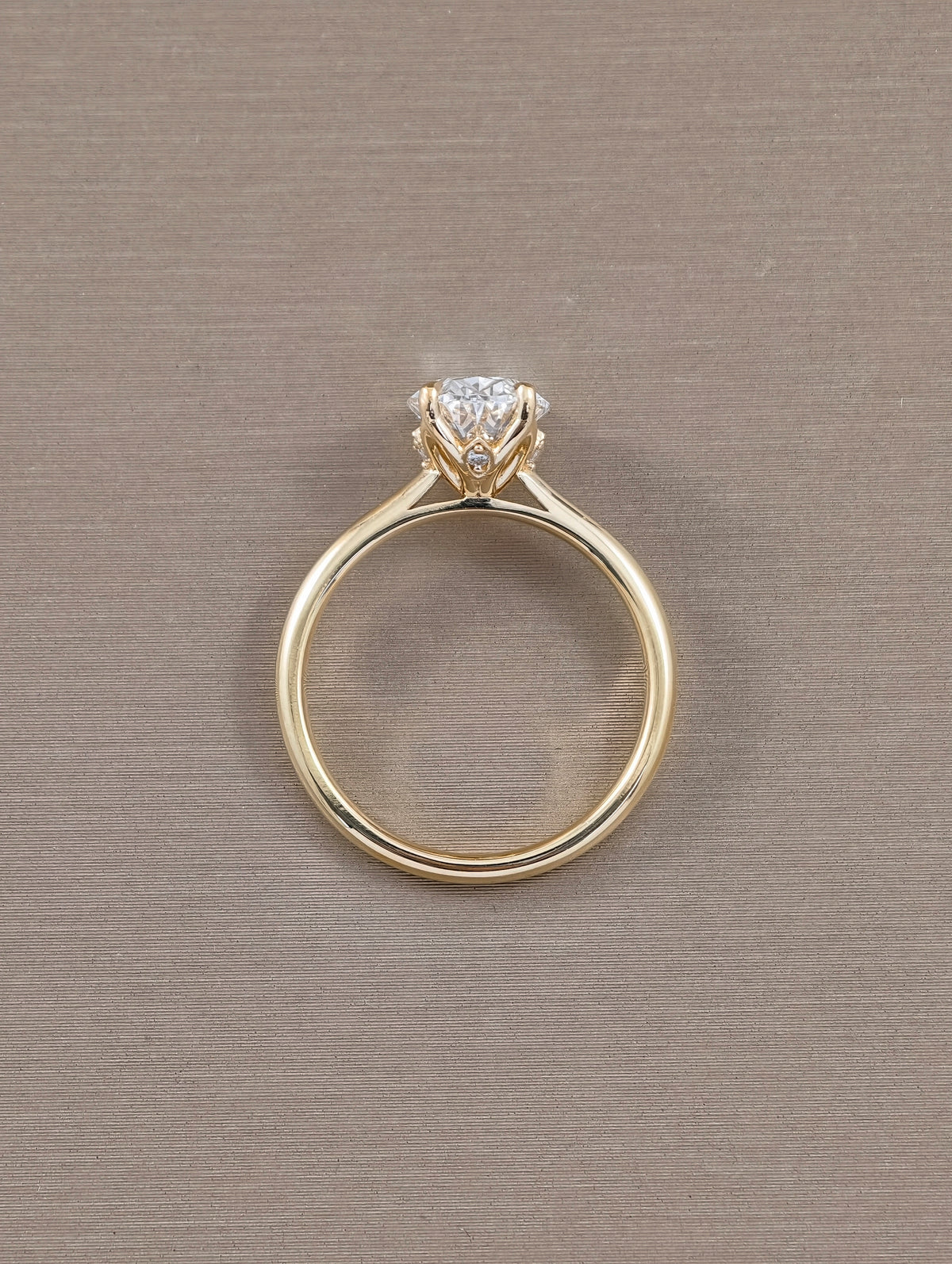 Oval Tulip Four-Prong Lab Grown Diamond Engagement Ring in Yellow Gold