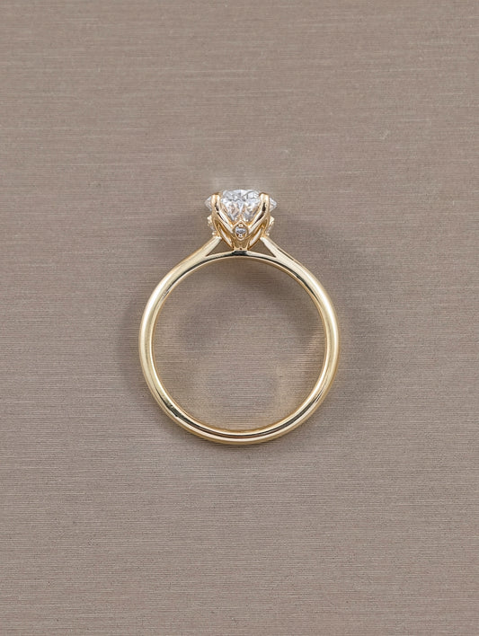 Oval Tulip Four-Prong Lab Grown Diamond Engagement Ring in Yellow Gold
