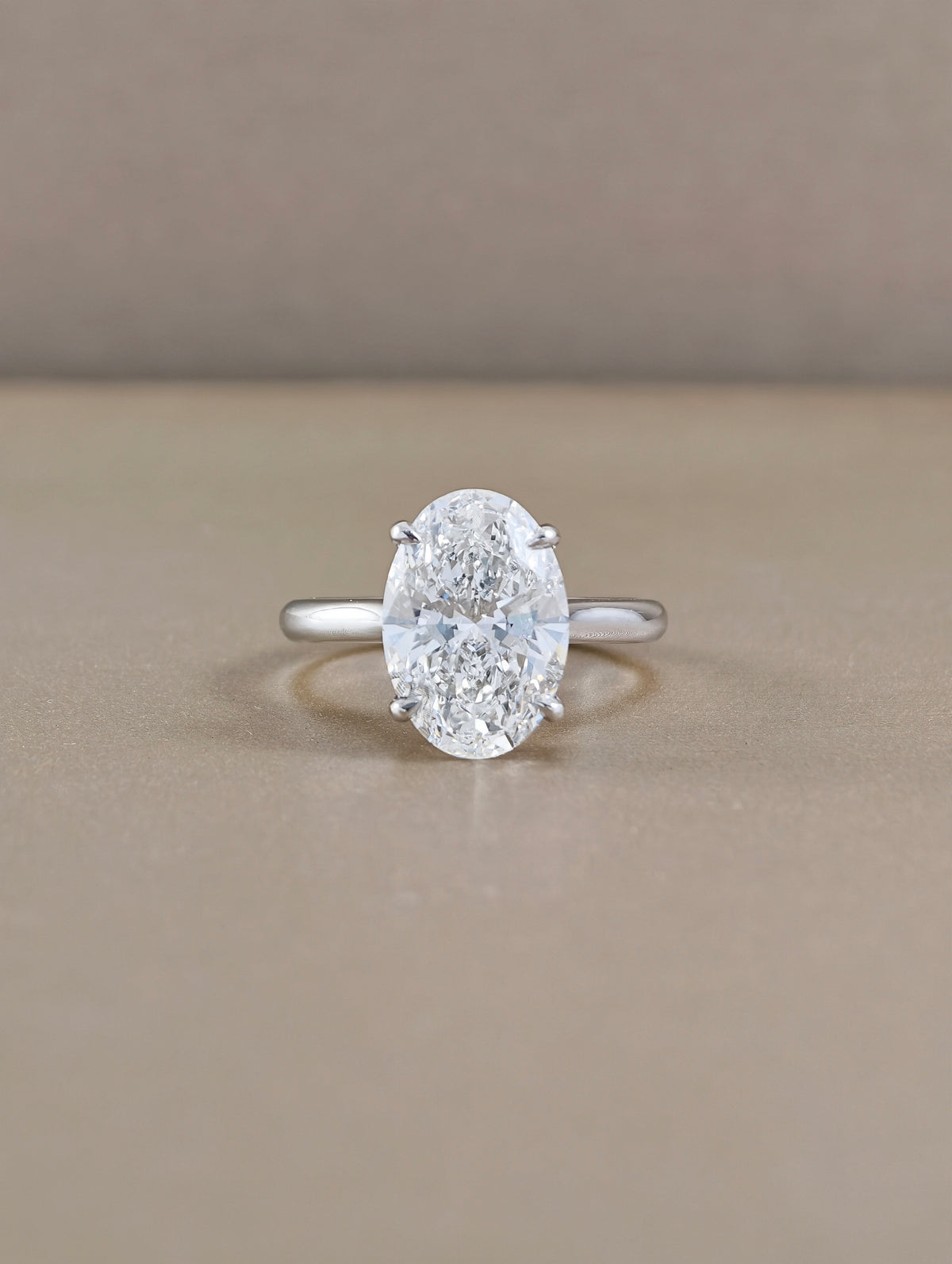 Oval Classic Four-Prong Cathedral Lab Grown Diamond Engagement Ring Bangkok