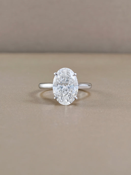 Oval Classic Four-Prong Cathedral Lab Grown Diamond Engagement Ring Bangkok