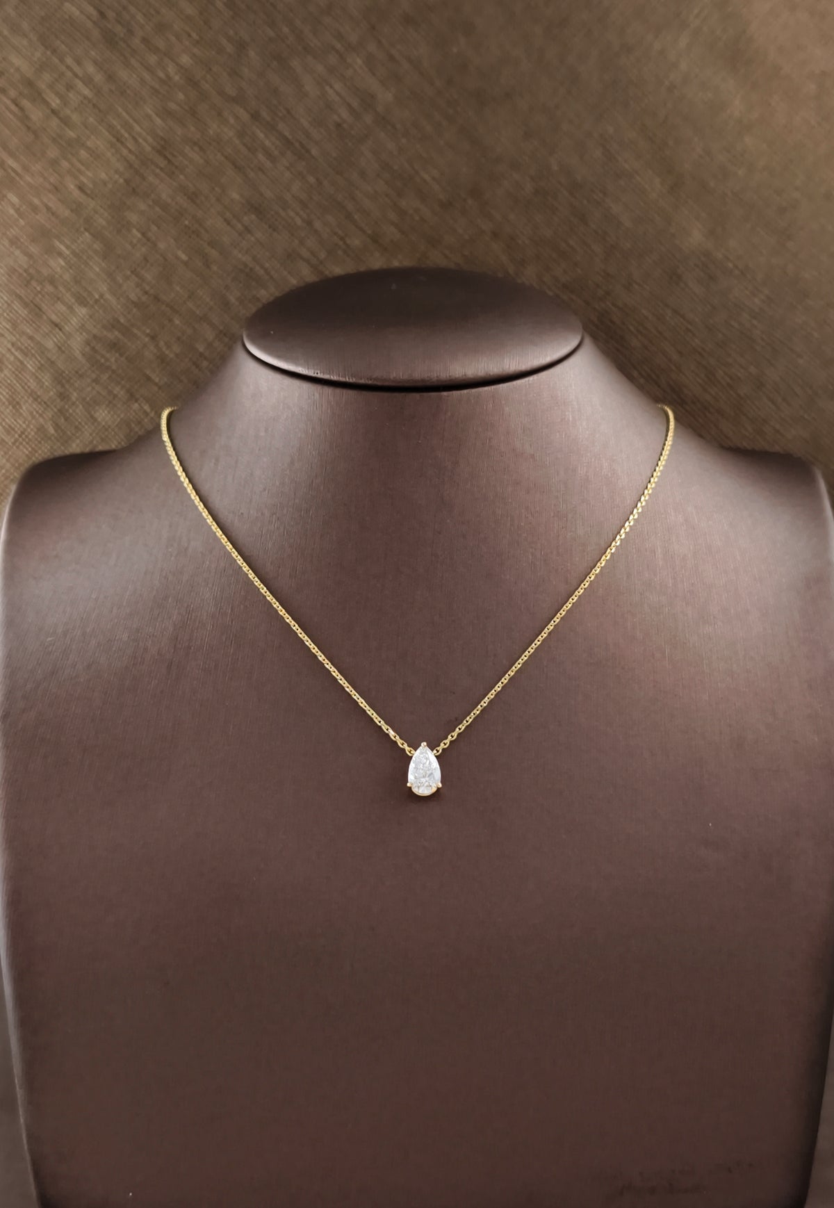 Pear Cut Lab Grown Diamond Solitaire Pendant