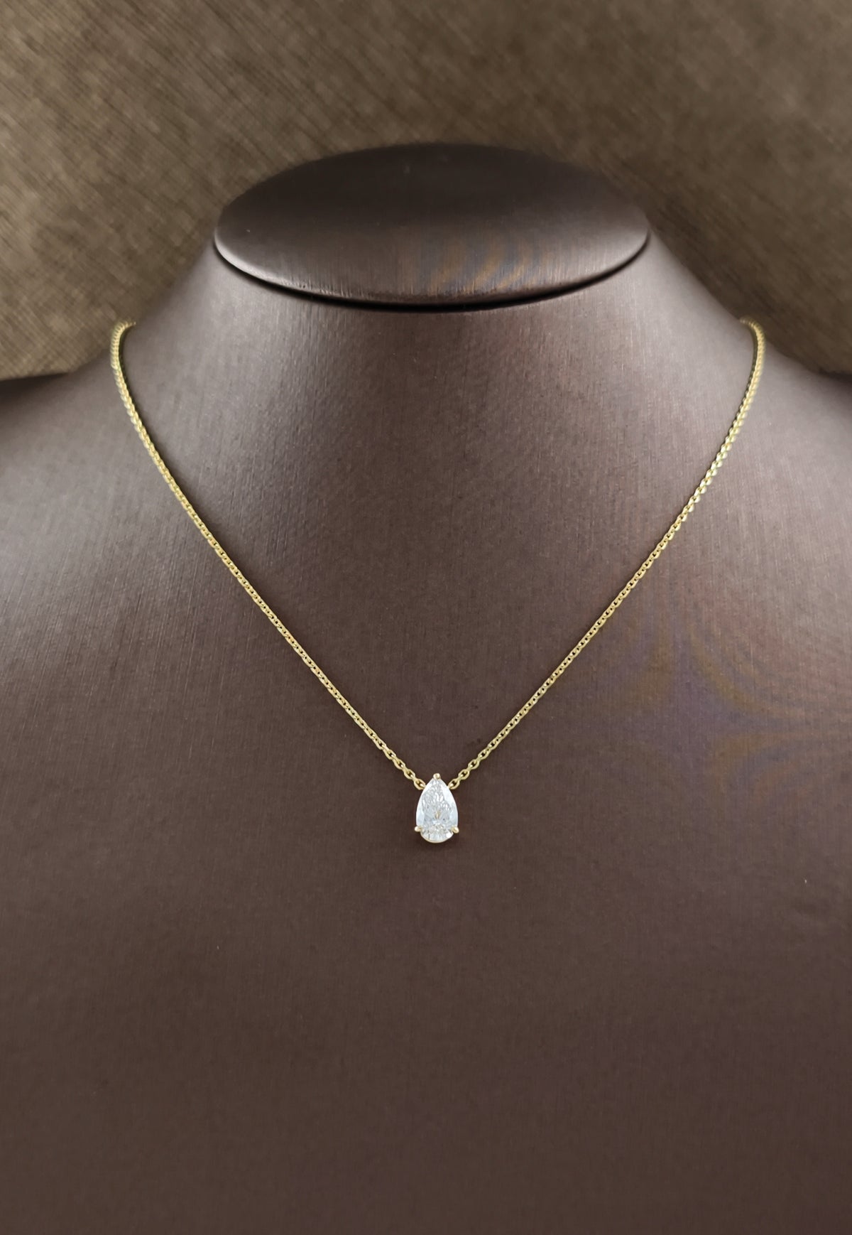 Pear Cut Lab Grown Diamond Solitaire Pendant