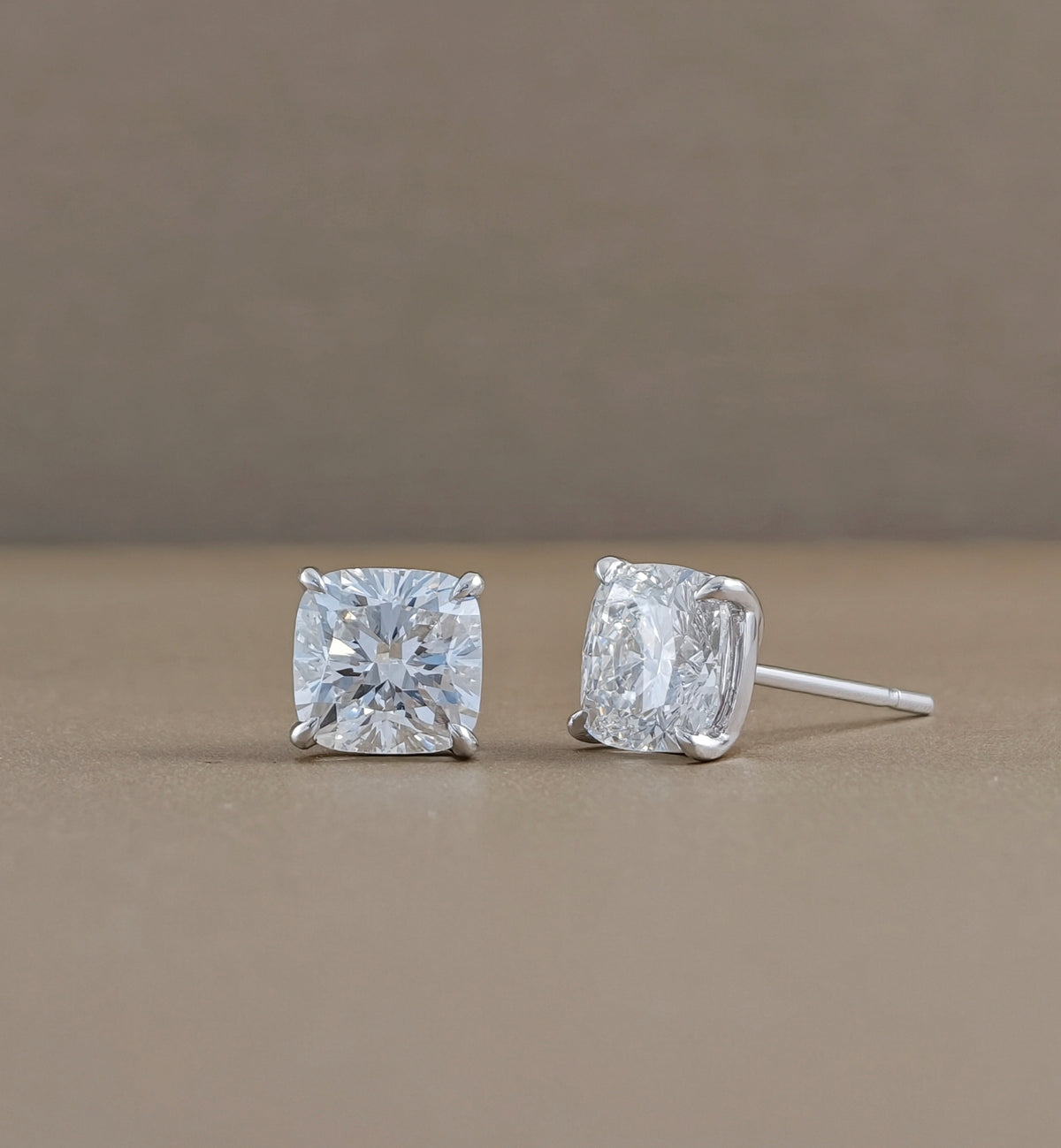 Cushion Cut Lab Grown Diamond Stud Earrings