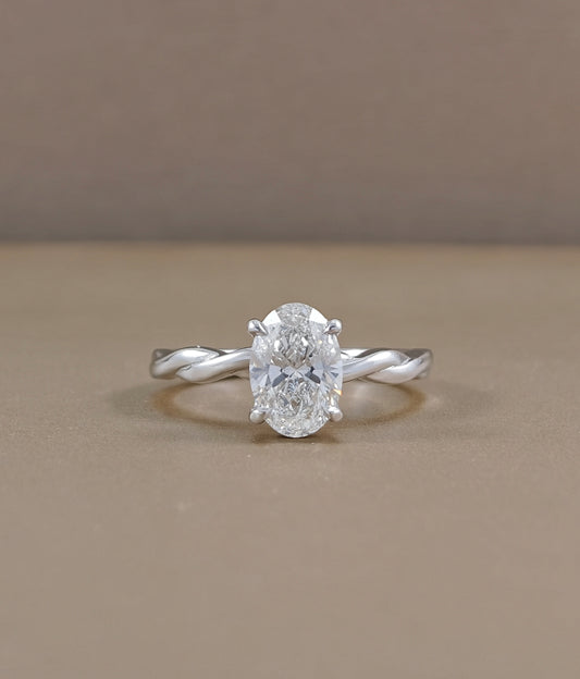 Infinity Vine Oval Lab Grown Diamond Ring | Sphere Diamond