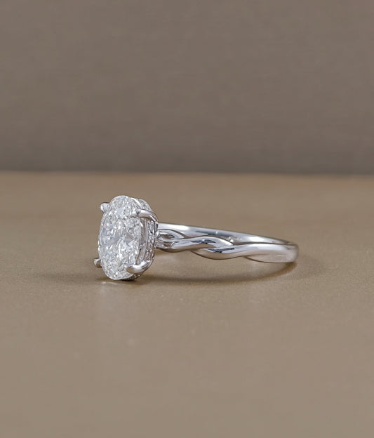 Infinity Vine Oval Lab Grown Diamond Ring | Sphere Diamond
