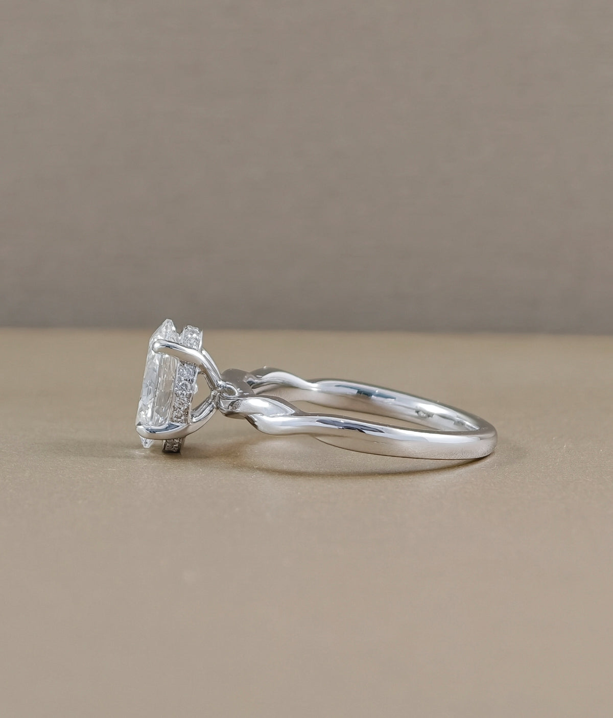 Infinity Vine Oval Lab Grown Diamond Ring | Sphere Diamond