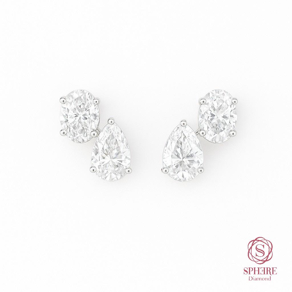 Toi Et Moi Earring - Oval & Pear