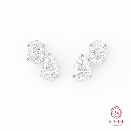 Toi Et Moi Earring - Oval & Pear