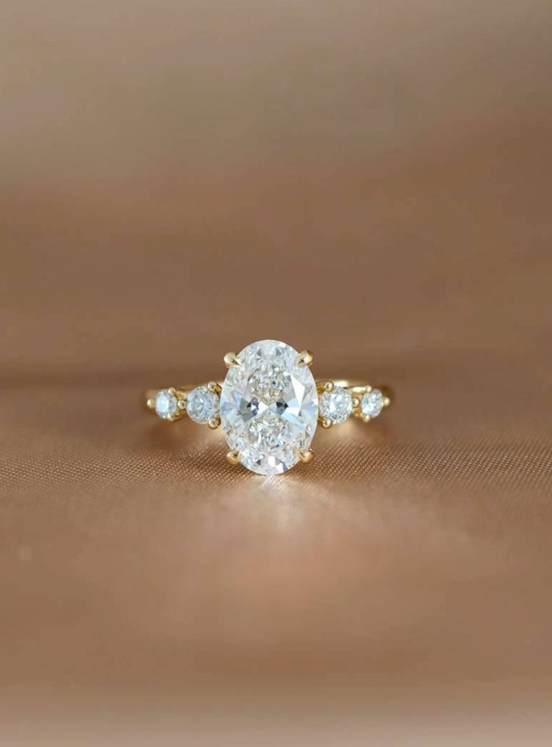 Oval Laura Lab grown diamond Engagement Ring in Gold