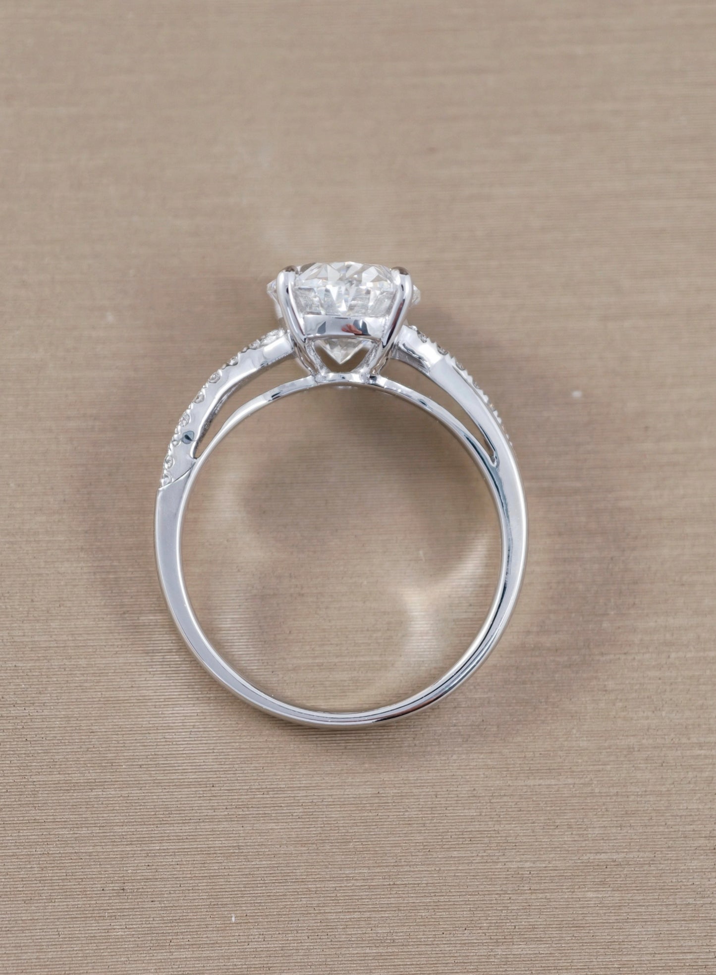 Celestia Oval Pavé Lab Grown Diamond Engagement Ring | IGI Certified