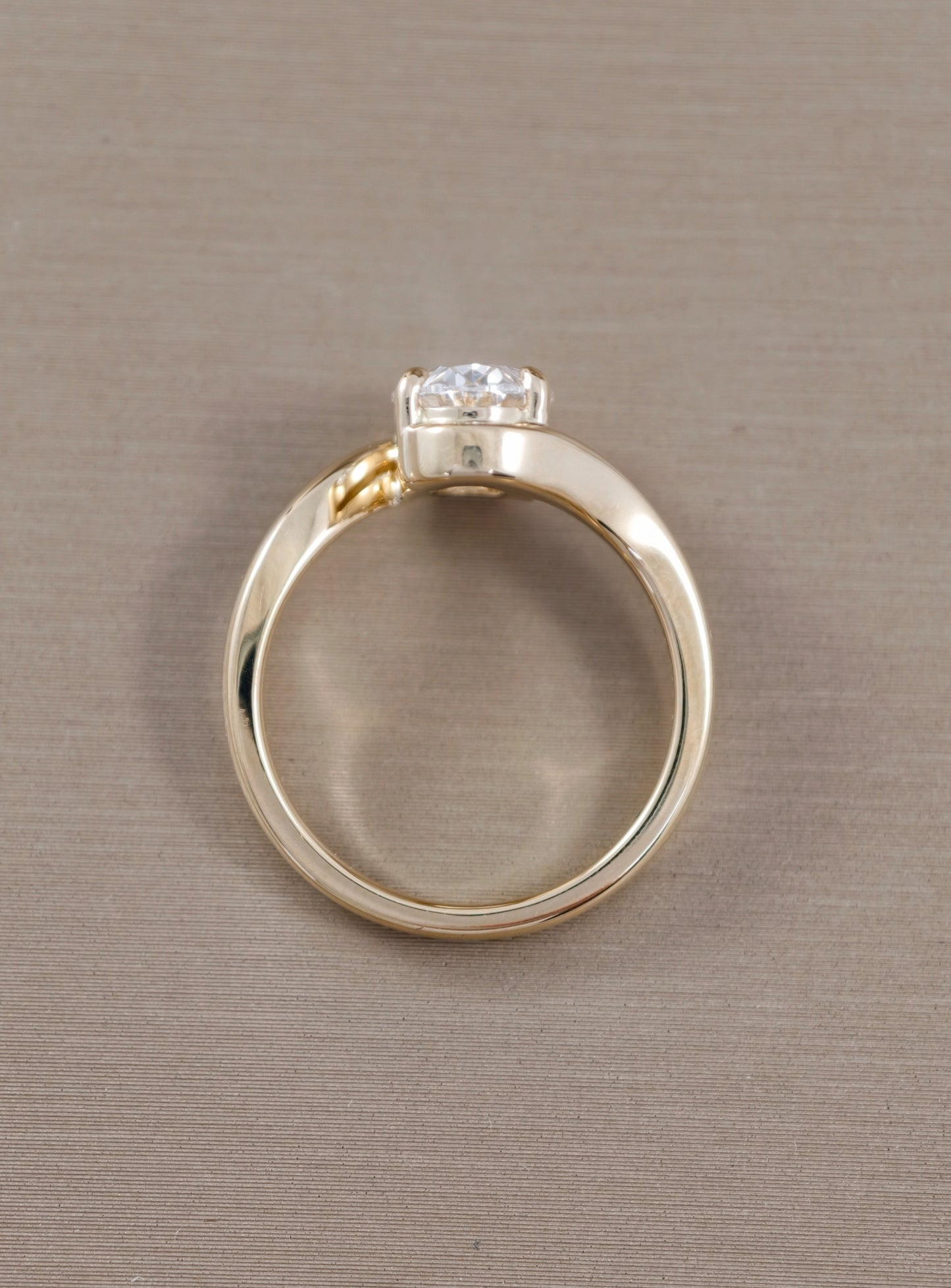Elara Oval Bypass Lab Grown Diamond Engagement Ring | IGI Certified