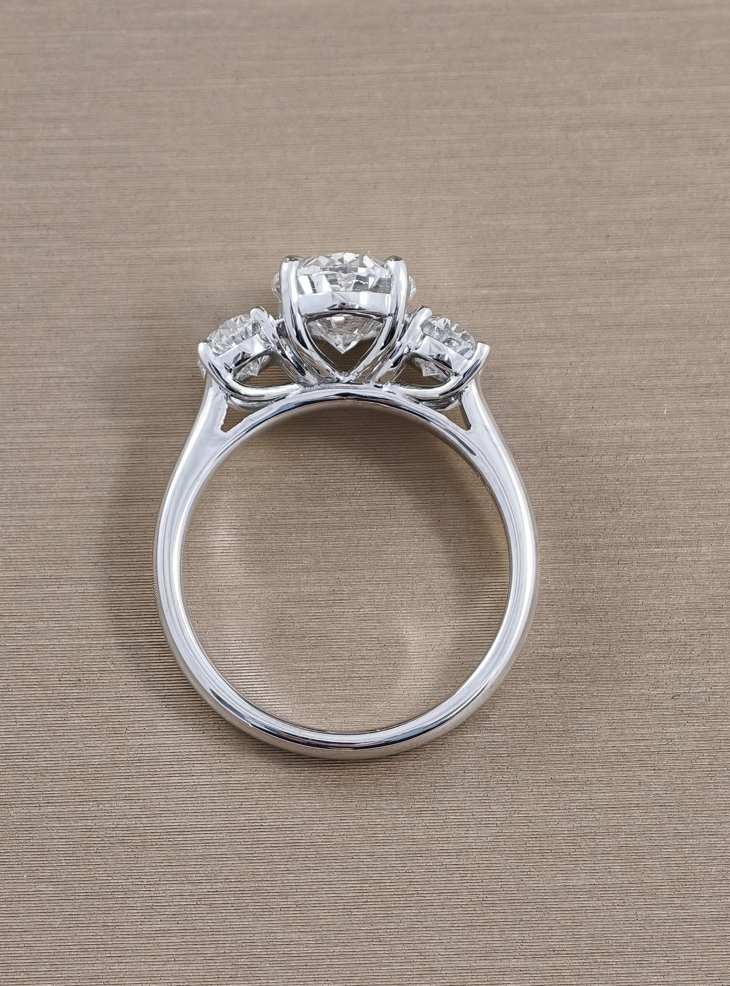 Aurelia Oval Three Stone Lab Grown Diamond Engagement Ring | IGI Certified