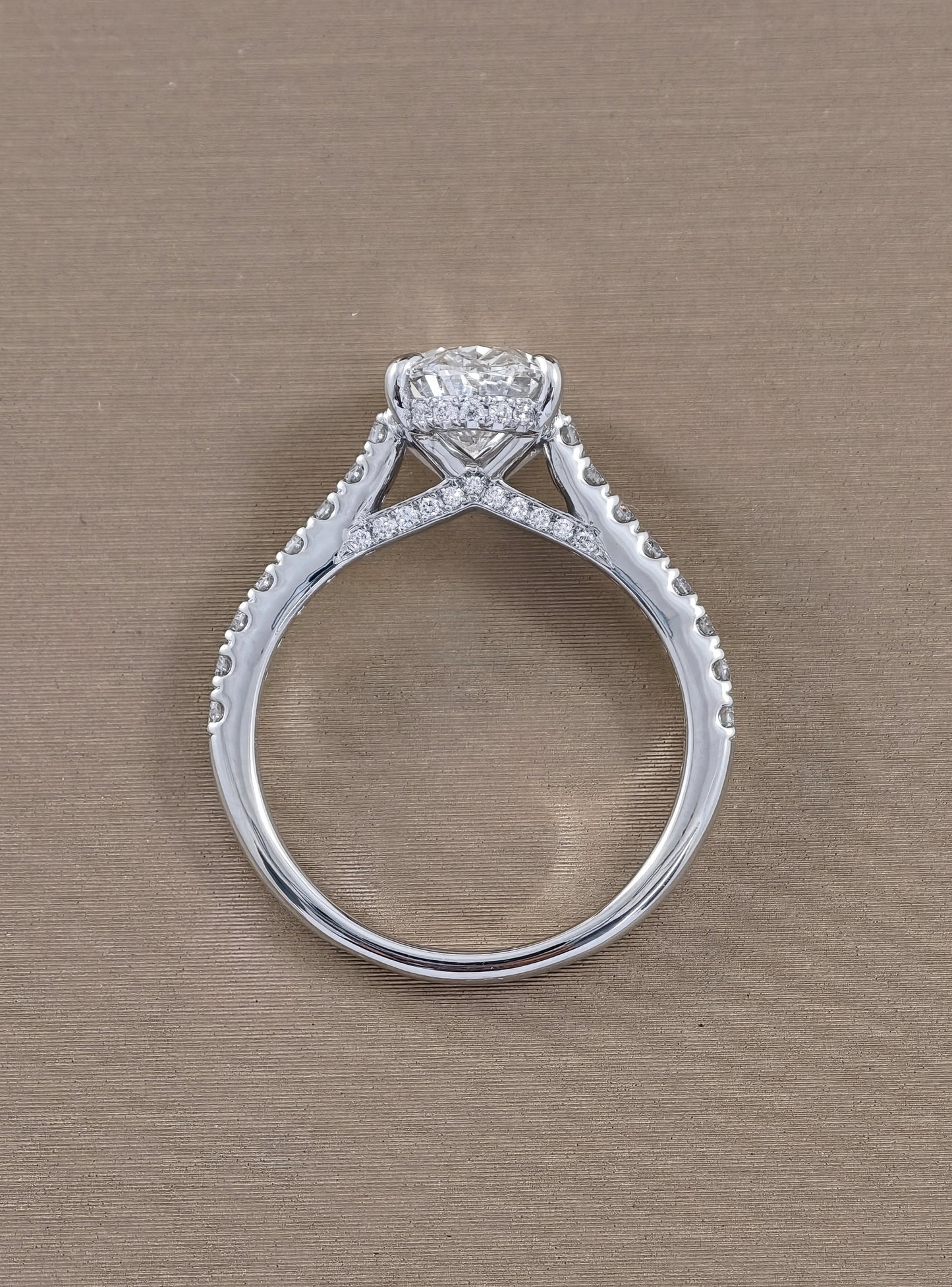 Celestine Oval Cut Pavé Lab Grown Diamond Engagement Ring | IGI Certified