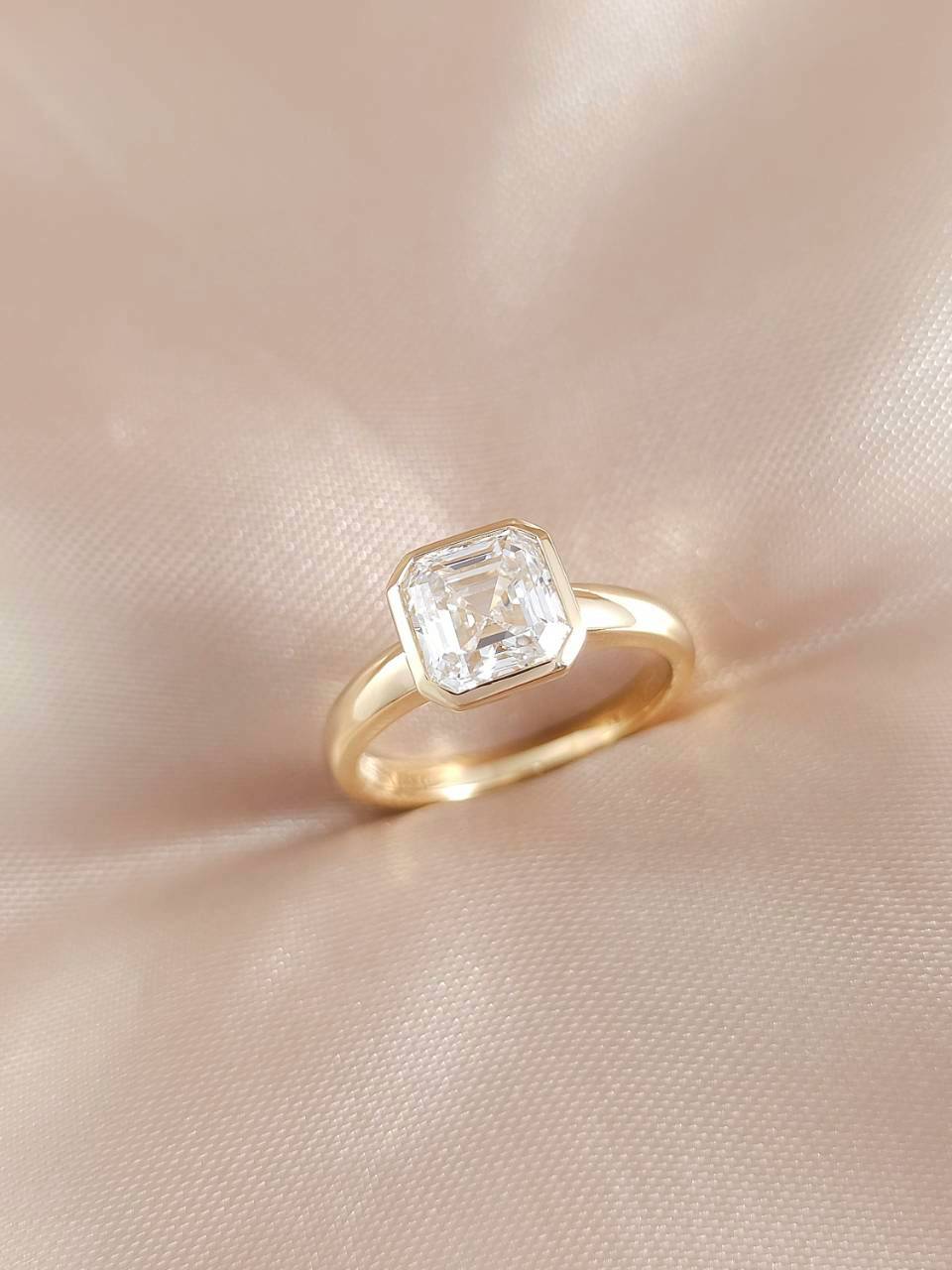 Asscher Cut Diamond Bezel Ring